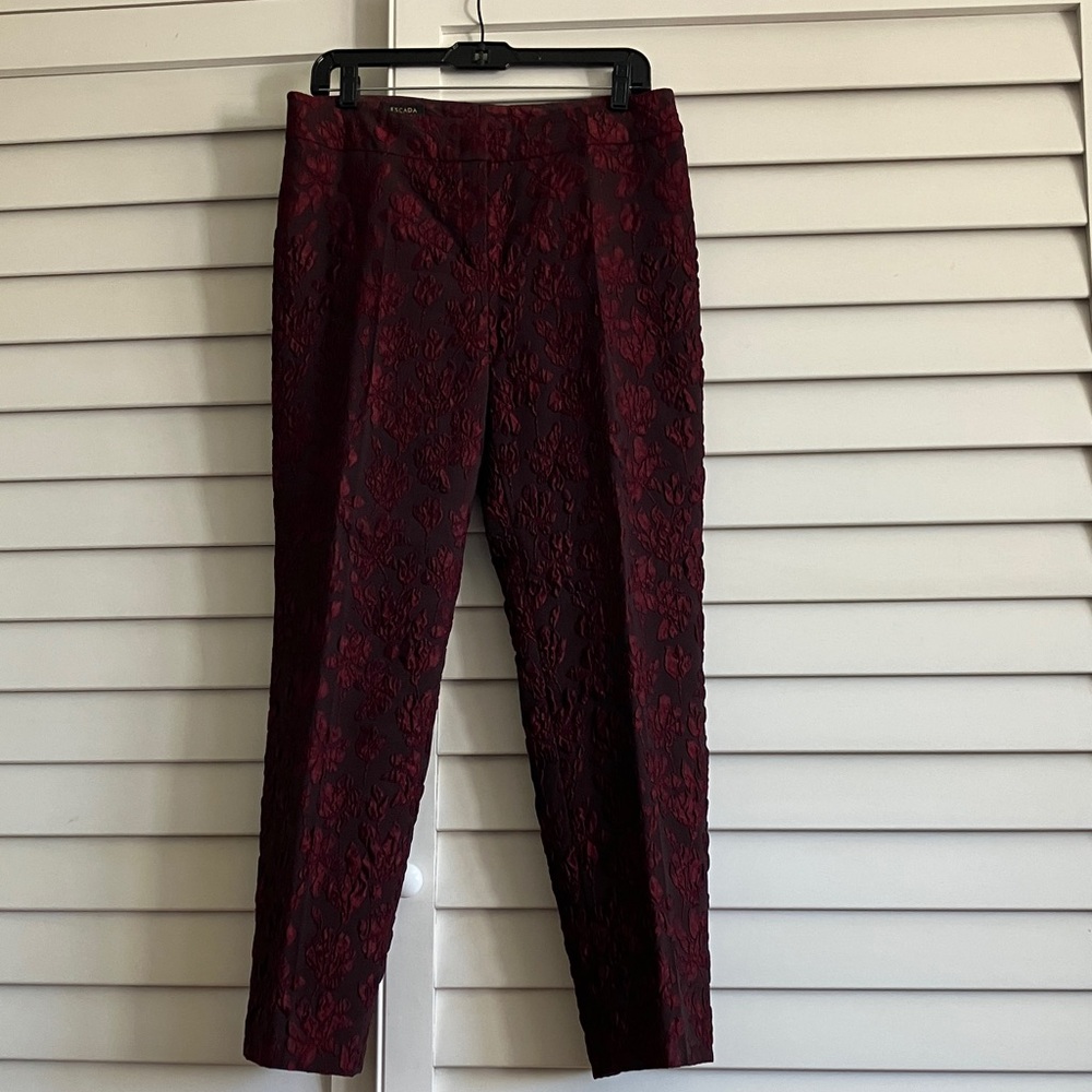 Escada Burgundy Patterned Women’s capri Dress Pants